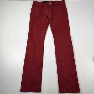 Burberry Brit Men Red Slim Fit Cotton Blend Pants Size 31